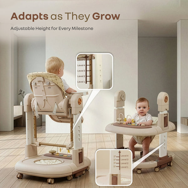R for Rabbit High Chair Marshmallow Trio 3 in 1 6M–5Y Up to 20kg – Beige