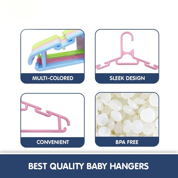 Hopop Multicolored Plastic Clothes Hangers for Baby & Kids