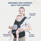 Hopop Elite 5-in-1 Hip Seat Baby Carrier 4-36 Months Black