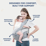Hopop Elegant 5-in-1 Hip Seat Baby Carrier 4-36 Months Black