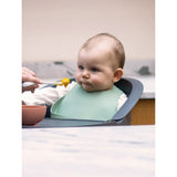 BÉABA Silicone Bib with Food Catcher – Sage Green