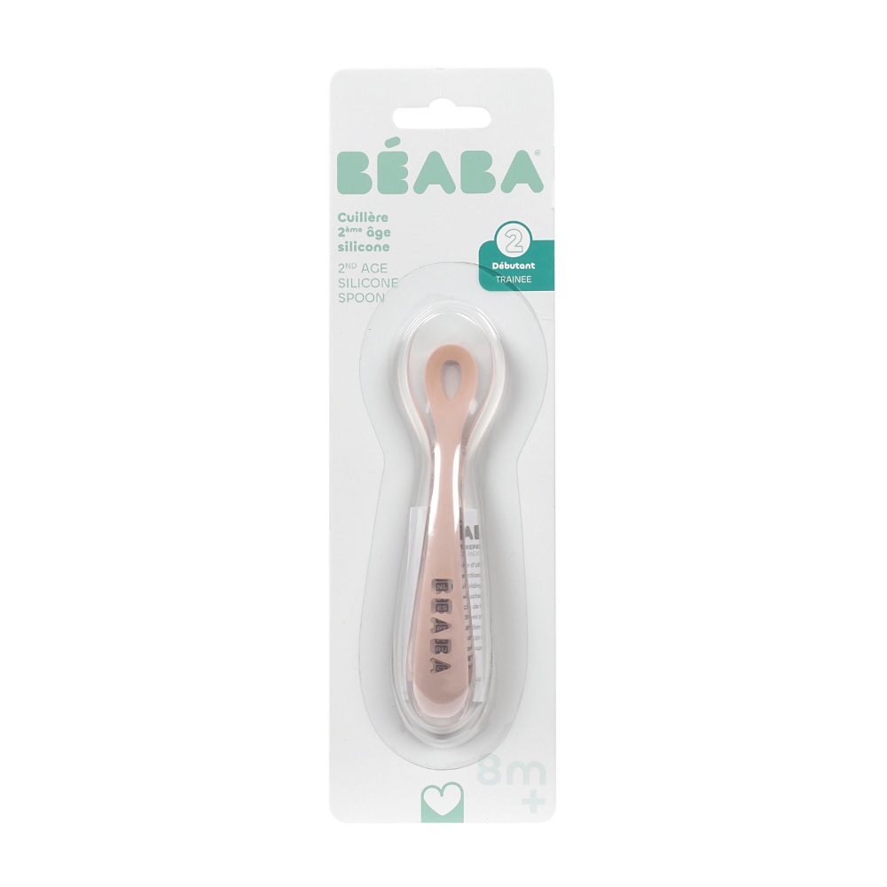 Béaba 2nd Stage Silicone Self-Feeding Spoon – Cotton Candy | 8M+