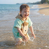 Quad Seven Roaring Cute Lion Hooded Towel Poncho for Kids (2–4 Years) – Soft & Absorbent Beach & Bath Robe