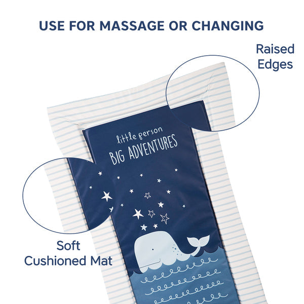 Hopop Soft Cushioned Baby Changing Mat – Waterproof & Wipeable - BLUE