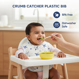Hopop Easy-Clean Waterproof Baby Bib with Crumb Catcher - Assorted Prints