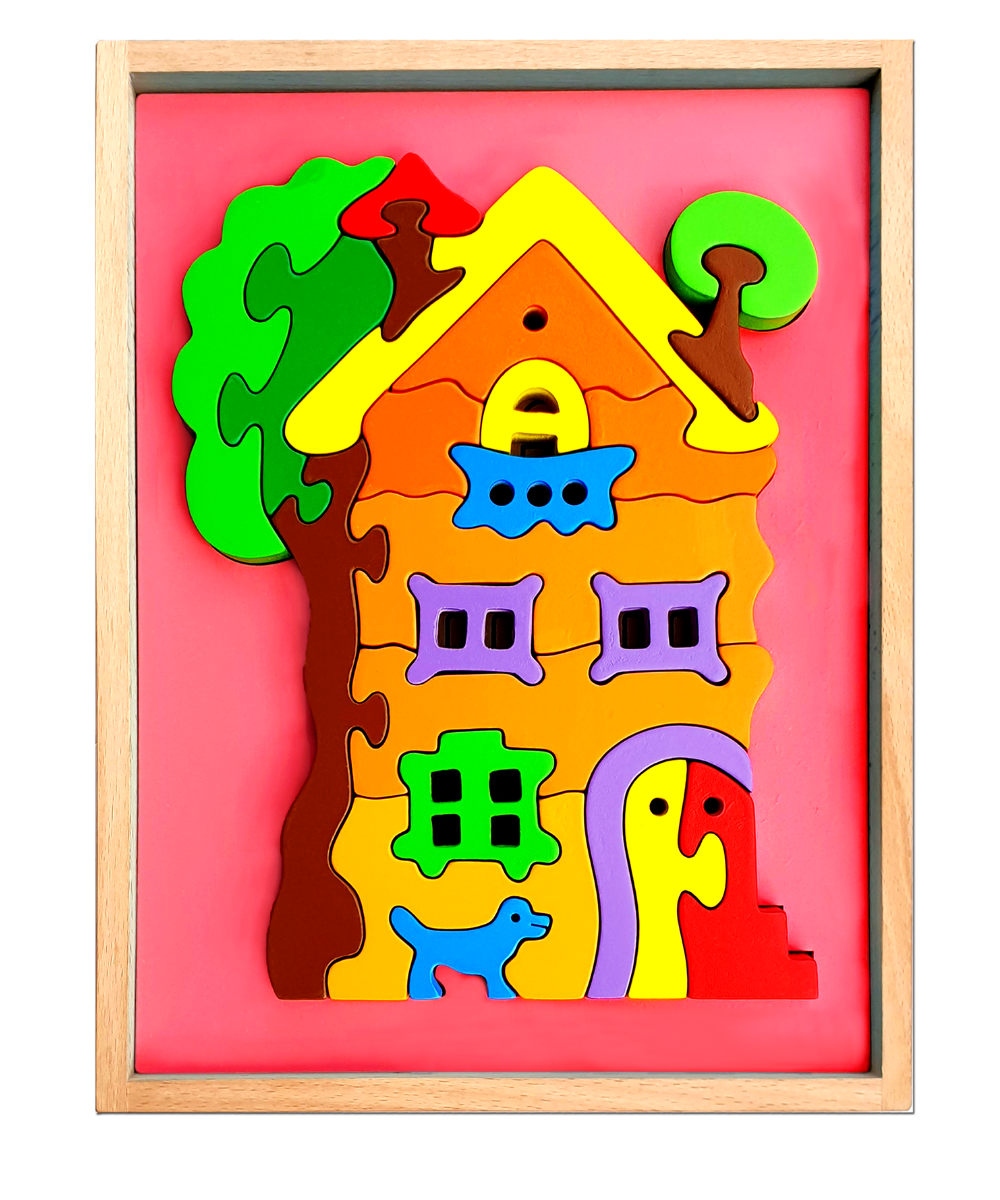 Hilife Stubby 3D House Puzzle 24 x 32.3 x 2.5 cm Multicolour