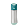 B Box Insulated Straw Sipper Drink Water Bottle 500Ml - Emerald Forest Green