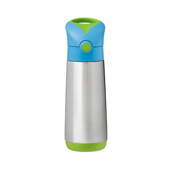 B Box Insulated Straw Sipper Drink Water Bottle 500Ml - Ocean Breeze Blue Green