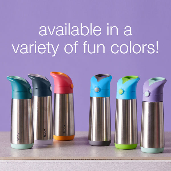 B Box Insulated Straw Sipper Drink Water Bottle 500Ml - Ocean Breeze Blue Green