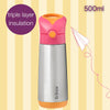 B Box Insulated Straw Sipper Drink Water Bottle 500Ml - Strawberry Shake Pink Orange
