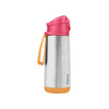 B Box Insulated Sport Spout Drink Water Bottle 500Ml - Strawberry Shake Pink Orange