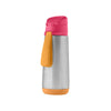 B Box Insulated Sport Spout Drink Water Bottle 500Ml - Strawberry Shake Pink Orange