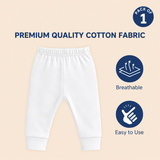 Hopop Baby Cotton Pajama Pants Pack of 1 0-3 Months - White