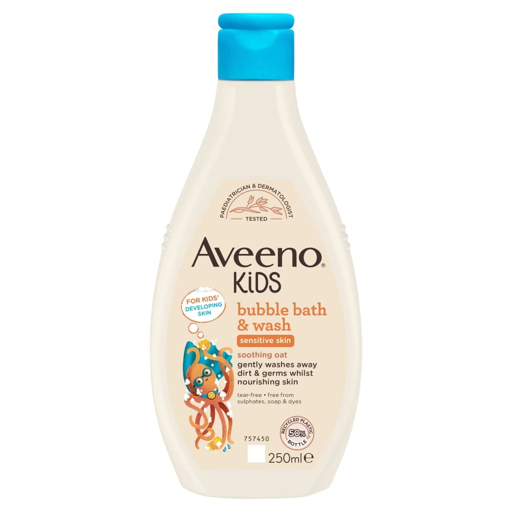 Aveeno Kids Bubble Bath & Wash with Soothing Oat Extract – 250 ml