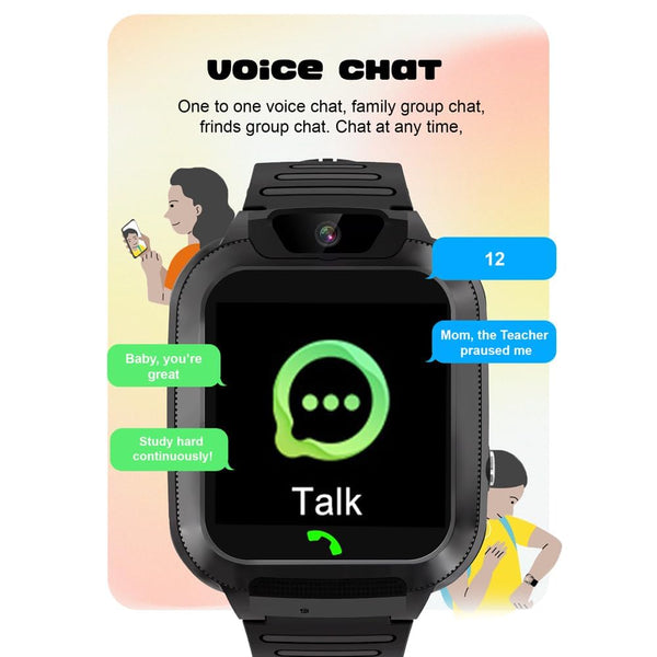 Spiky Basilisk Smartwatch with GPS Location, Camera, SOS Chat & Voice Calling - Black