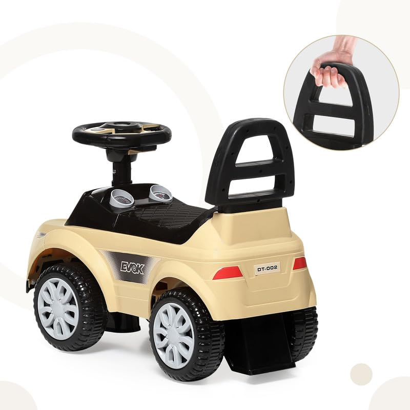 Dash Evok Stylish Manual Ride on Car with Back Rest (1 Years Plus) - Brown