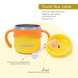 Flengo Stainless Steel Baby Sipper Bottle 260 ml Yellow Sea Horse