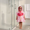 Quad Seven Twirling Ballerina Hooded Towel Poncho for Girls (2–4 Years) – Soft & Absorbent Beach & Bath Robe with Sunglasses