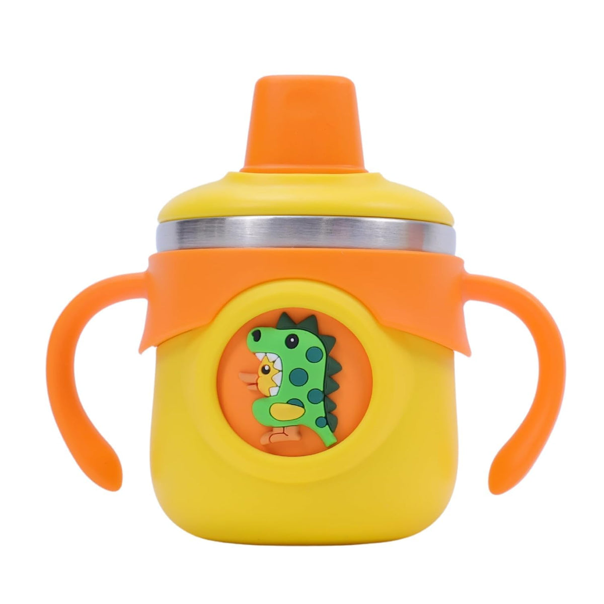 Flengo Stainless Steel Baby Sipper Bottle 260 ml Yellow Sea Horse