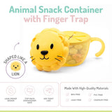 Melii Snack Container with Finger Trap Lion- Yellow