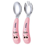 Hopop Stainless Steel Spoon & Fork Set With Travel Case - Pink