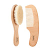 Hopop Natural Bristle Baby Wooden Brush & Comb Set 0M+