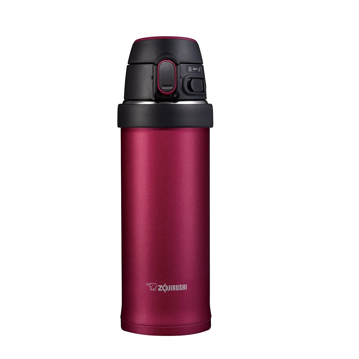 Zojirushi 600ml One Touch Flip-Open Bottle with Carrying Loop (Hibiscus Red)