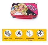 Striders Barbie 2-Compartment Stainless Steel Lunch Box 700 ml Multicolour