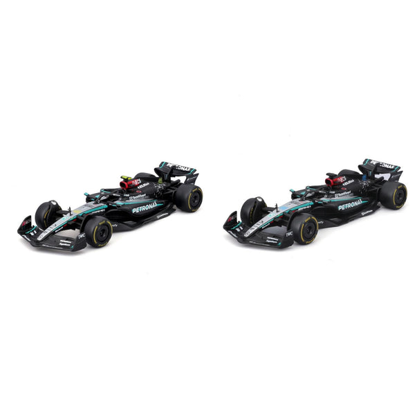 Bburago 1/43 Mercedes-AMG W15 Performance Set of 2 F1 Models #44 Lewis Hamilton #63 George Russel