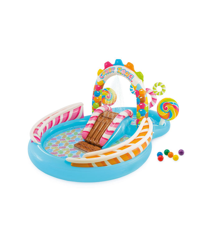 Intex Candy Zone Inflatable Play Center with Slide 2Y+ – Multicolor