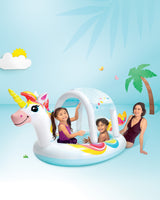 Intex Unicorn Inflatable Spray Kiddie Pool 50 x 40 x 27 Inches White/Blue