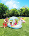 Intex Unicorn Inflatable Spray Kiddie Pool 50 x 40 x 27 Inches White/Blue