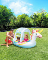 Intex Unicorn Inflatable Spray Kiddie Pool 50 x 40 x 27 Inches White/Blue
