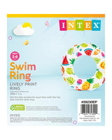 Intex Lively Print Inflatable Swim Ring 20in 3–6Y – Assorted