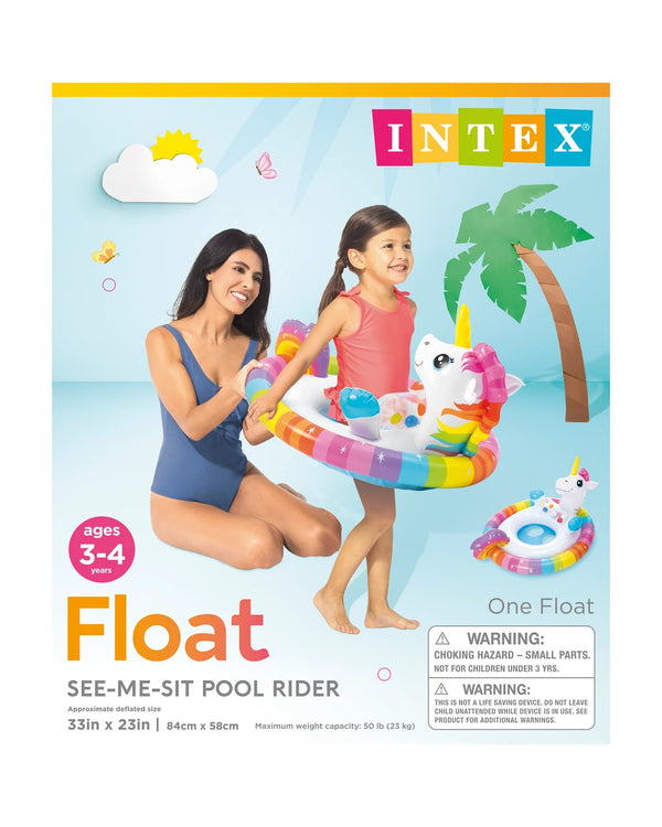 Intex See-Me-Sit Rider Inflatable Pool Floats - Unicorn