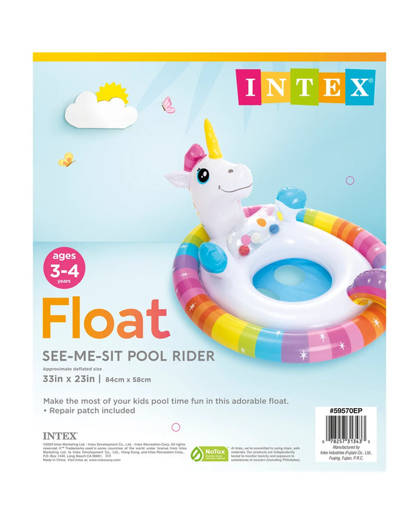 Intex See-Me-Sit Rider Inflatable Pool Floats - Unicorn