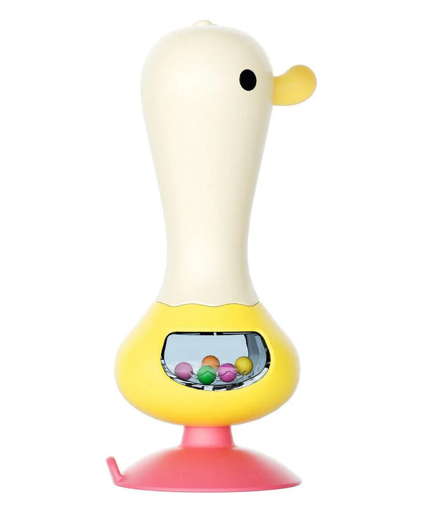 Hola Duck 2-in-1 Suction Rattle & Teether 20 x 13.5 x 5.2 cm White & Yellow