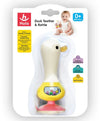 Hola Duck 2-in-1 Suction Rattle & Teether 20 x 13.5 x 5.2 cm White & Yellow