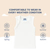 Hopop Envelope Neck Sleeveless Solid Patterned Cotton Vest - White