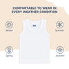 Hopop Round Neck Sleeveless Cotton Vest - White
