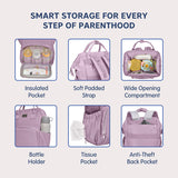 Hopop Portable & Stylish Baby Diaper Bag - PLUM