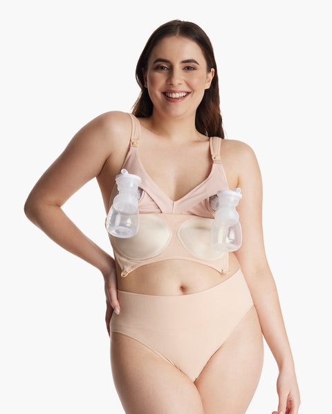 Momcozy Hands-Free 4-in-1 Bra with Fixed Padding Size M – oyster pink