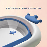 Hopop Deluxe Foldable Baby Bath Tub with Non-Slip Base Blue