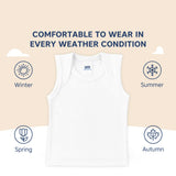 Hopop Baby Envelope Neck Sleeveless Cotton Vest 1 Piece Preemie–2Y – White
