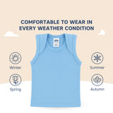 Hopop Baby Envelope Neck Sleeveless Cotton Vest Preemie–2Y – Multicolor