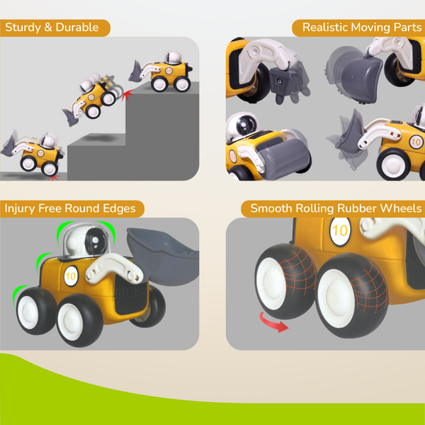 R For Rabbit Orapple Rover 4-Piece Mini Construction Vehicle Set Of 4 12M+