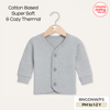 Babiano Cotton-Blend Front-Open Full-Sleeve Thermal Vest - Grey