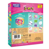 ImagiMake 3 in 1 Awesome Craft Kit | Stamp Art, Friendship Band, 3D Flower Making