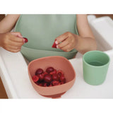 BÉABA Silicone Bib with Food Catcher – Sage Green