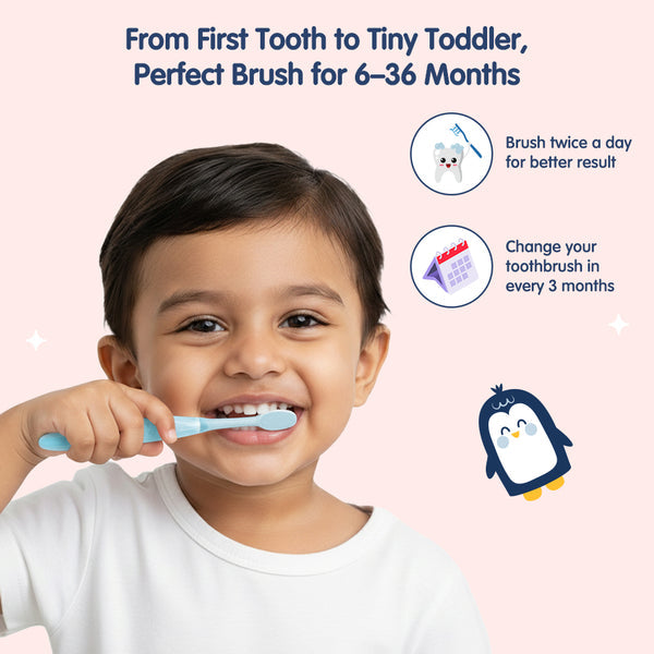 Hopop Extra Soft Baby Toothbrush 6–36 Months Green